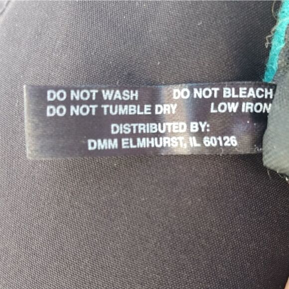 NWOT UNIQUE BOUTIQUE Modern Felt Teal/Lime Green 2 Zip Pockets Adjustable Strap - Picture 2 of 11